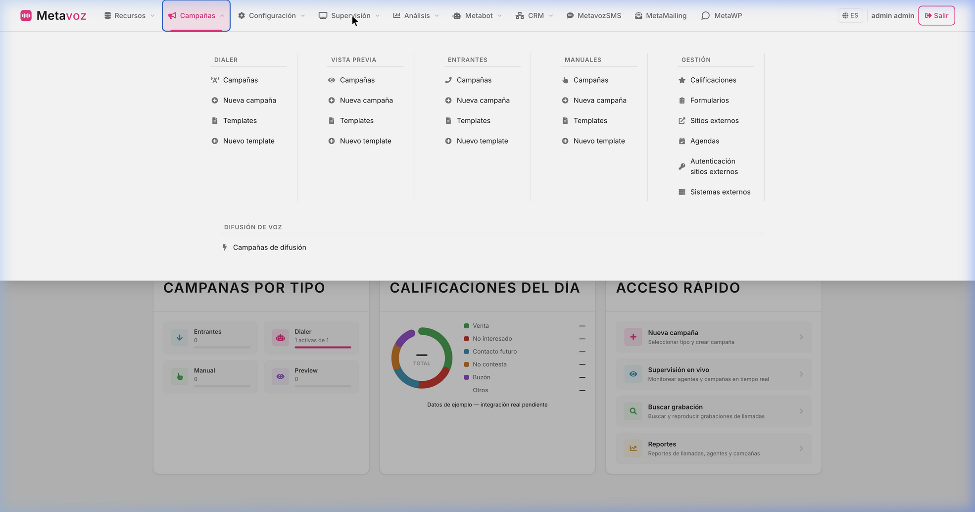 Supervisor visualizando la pantalla del agente en tiempo real con grabaciones vinculadas al CRM